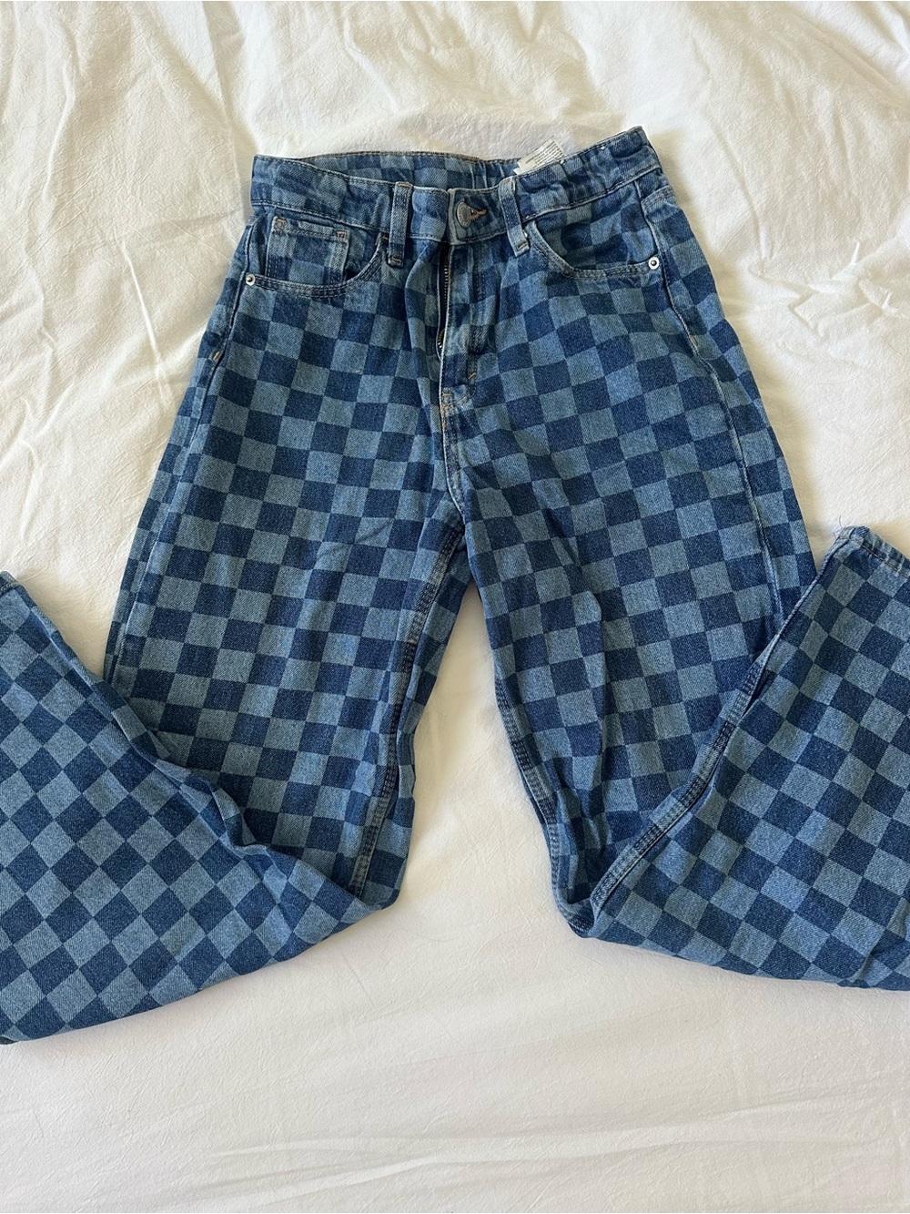 H&M Blue Checkered Kids Jeans